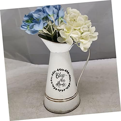 STOBAZA Rustic Vintage White Flowerpot Vase for Home Decor