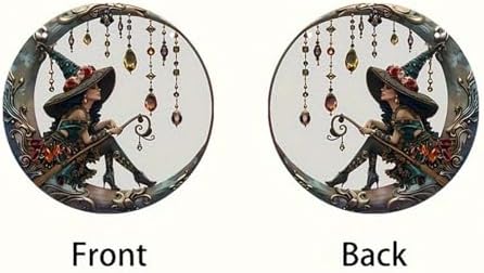 Halloween Witch Pendant with Crystal 20cm Wall Hanging Decoration