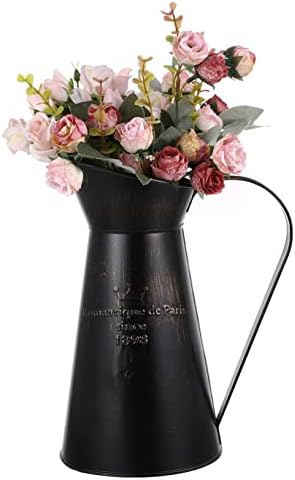 Floral Arrangement Bucket Rustic Chic Metal Vase for Home Decor