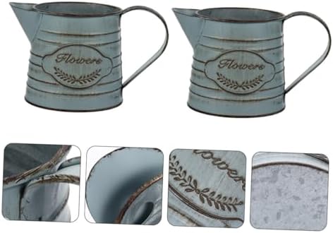 Antique Style Flower Pot Tinplate Vase for Home Decor