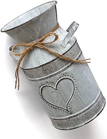 Galvanized Milk Can Retro Vase for Home Office Decor