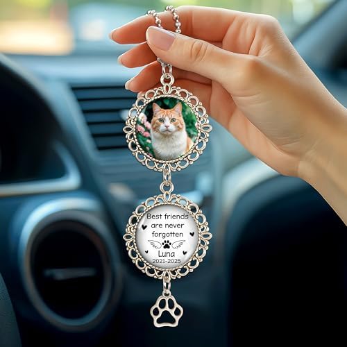 Hyturtle Personalized Pet Memorial Car Ornament - Custom Photo Gift