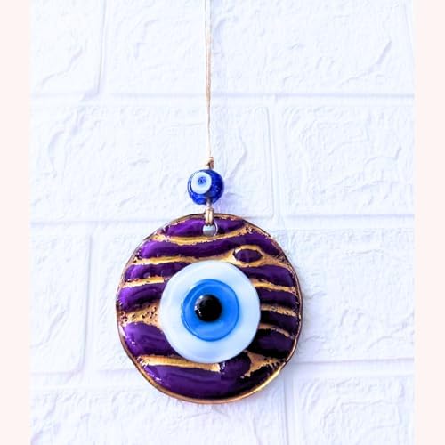 Macroria Twisted Evil Eye Halloween 35 Gold Black Glass Wall Hanging