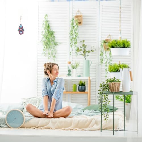 Geometric Hamsa Hand Evil Eye Wall Hanging Decor Protection Good Fortune