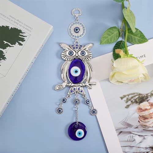 Evil Eye Owl Pendant Decor for Car Home Office