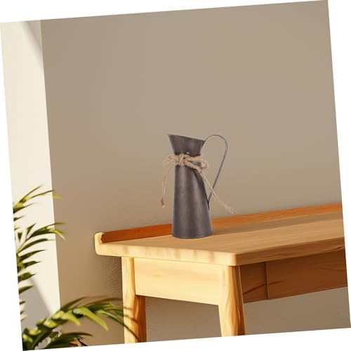 VINTORKY Metal Flower Container Vintage Pitcher Vase