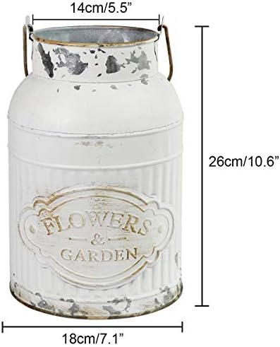 VANCORE Shabby Chic Metal Vase Decor Planter