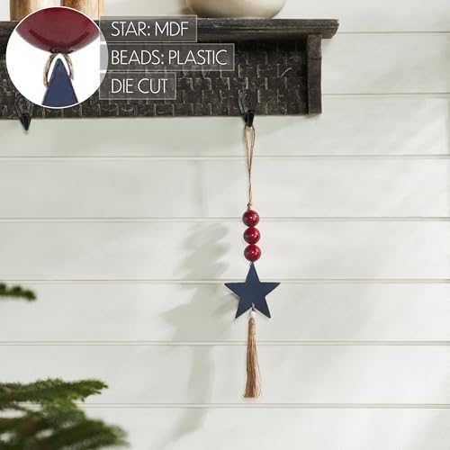 VHC Brands Patriotic Red Beads Star Ornament 10x3