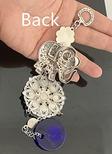 Betterdecor Turkish Blue Evil Eye with Lucky Elephant Wall Hanging Decor Amulet