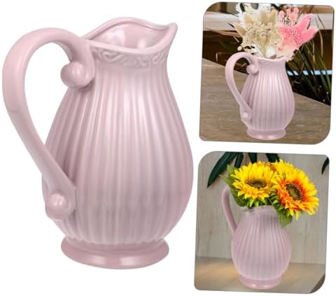 Pink Ceramic Flower Vase for Dried Flowers and Home Decor