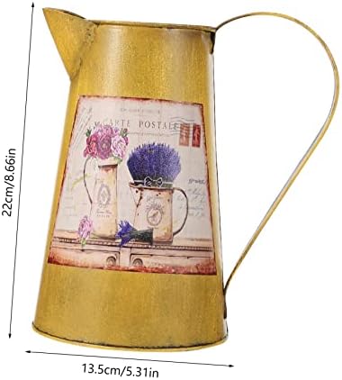 Vintage Wrought Iron Flower Arrangement Bucket Decorative Vase for Home Garden and Wedding Centerpieces