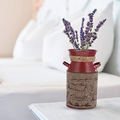 Cabilock Vintage Flower Bucket Rustic Metal Vase Decor