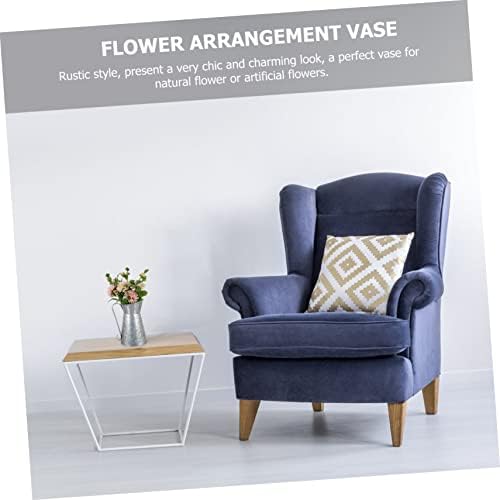 Rustic Iron Flower Vase Vintage Decor Bucket for Home Farmhouse Style Pot