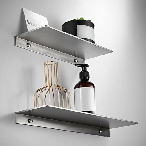 16 Inch Stainless Steel Floating Shelf for Modern Decor