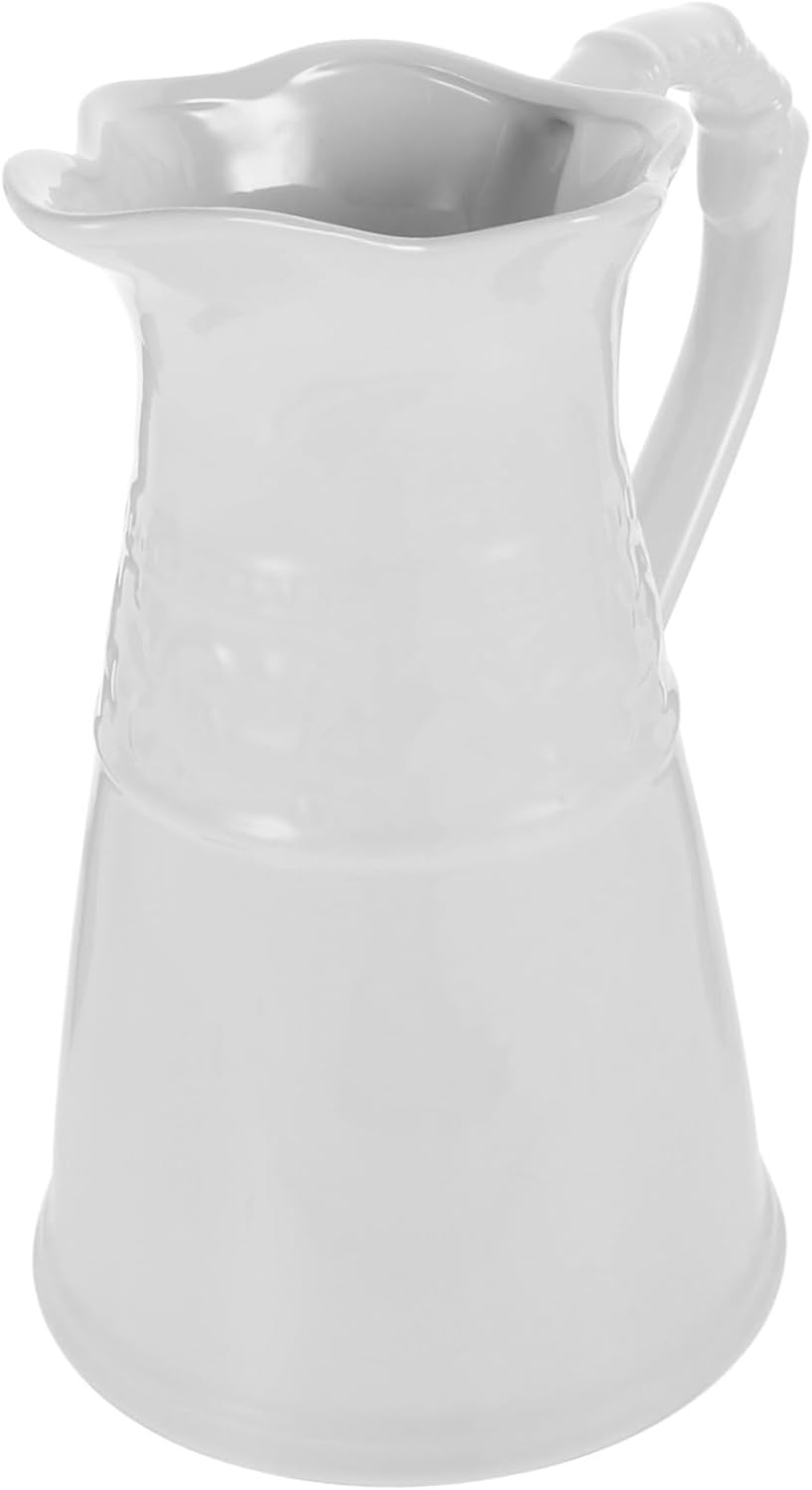 Vintage Ceramic Milk Pitcher Vase with Handle