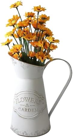 Rustic Shabby Chic Small Metal Flower Vase