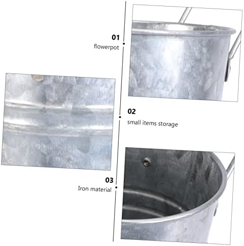 DECHOUS 2 Pcs Vintage Iron Flower Bucket Decor Vase