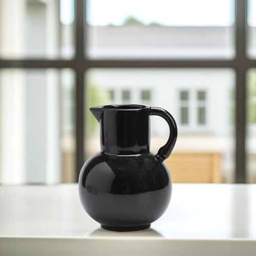 Farmhouse Ceramic Pitcher Vase for Dried Flowers and Home Decor