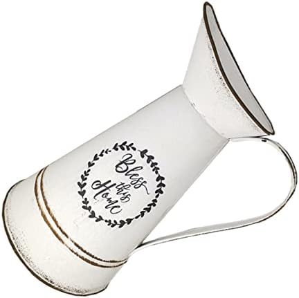 STOBAZA Rustic Vintage White Flowerpot Vase for Home Decor