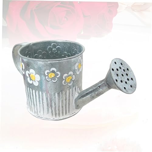VINTORKY Iron Watering Pot Shape Flower Vase for Home Decor