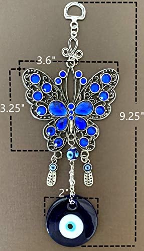 Betterdecor Turkish Blue Evil Eye Butterfly Amulet Hanging Decoration