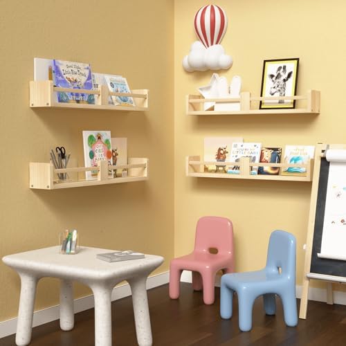 24 Inch Floating Shelves Set of 4 for Kids Room