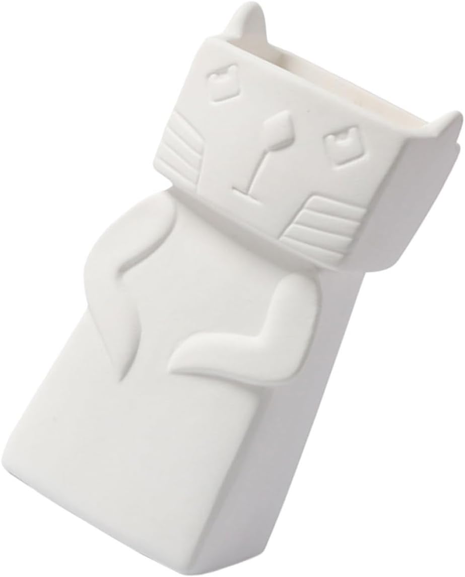 Ceramic Cat Vase Decorative Home Accent