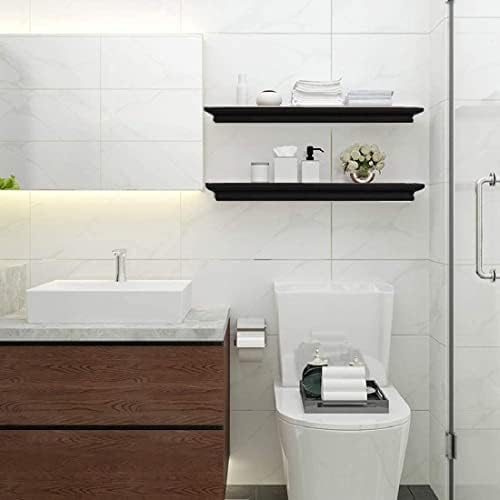 AHDECOR Black Floating Shelves Set of 2