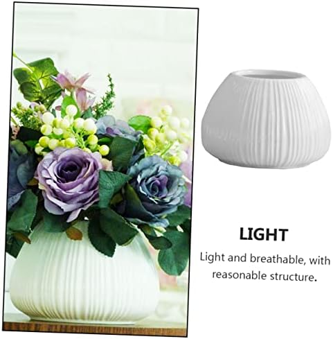 Vertical Striped Ceramic Flower Vase for Home Decor
