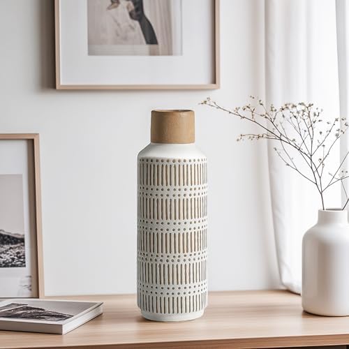 Rustic Ceramic Vase 1102 Inch Farmhouse Style Decor