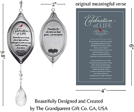 Celebration of Life Sympathy Gift with Crystal Ornament