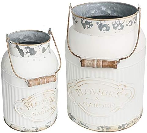 VANCORE Shabby Chic Metal Vase Decor Planter