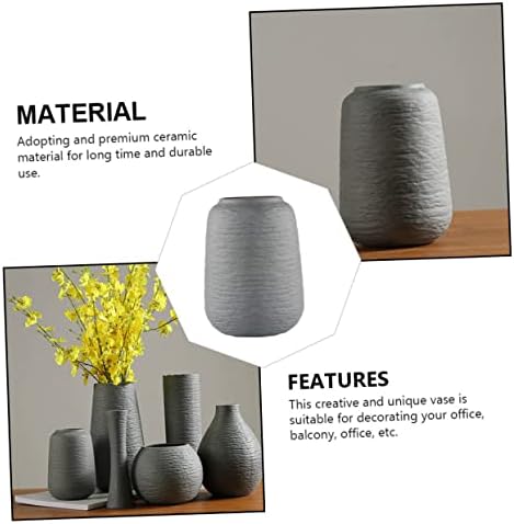 Nordic Style Ribbed Ceramic Flower Vase for Modern Decor