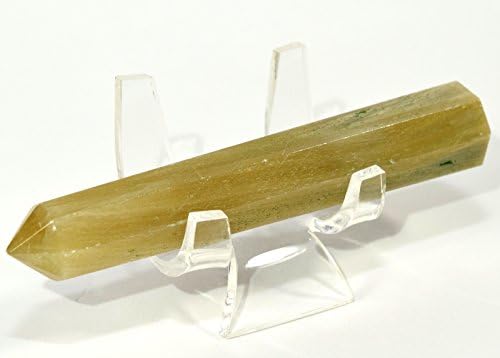 HQRP HC Set Stilbite Cats Eye Obelisk Crystal Tower Wand - India Clear Quartz Cabochon