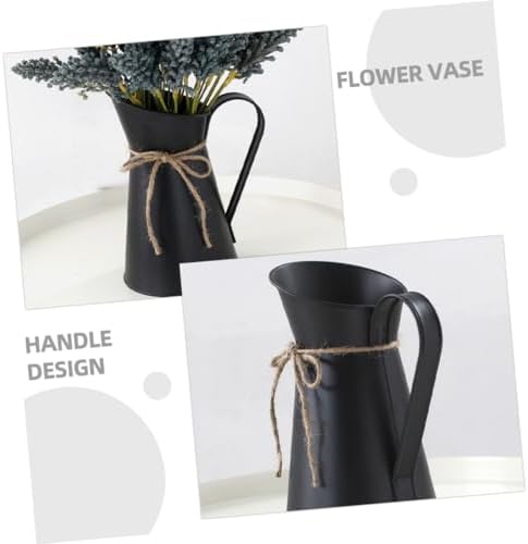 VINTORKY Rustic Metal Flower Vase for Vintage Home Decor