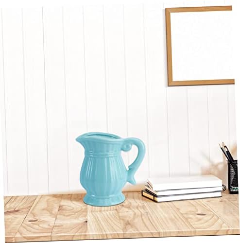 Blue Ceramic Flower Vase for Home Decor Minimalist Artistic Centerpiece