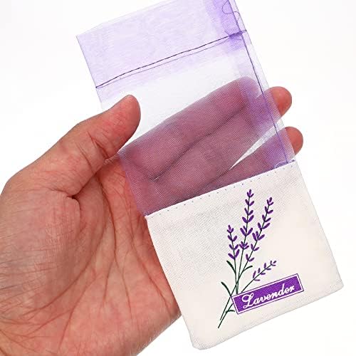 30 Pcs Lavender Sachet Bags Empty Mesh Drawstring Organza Cotton Ramie