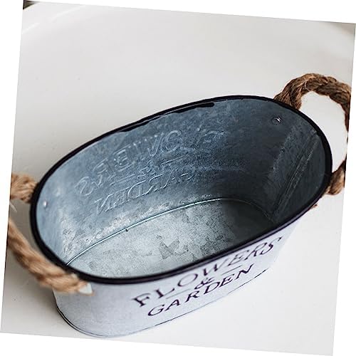 Vintage Style Iron Bucket Flower Vase