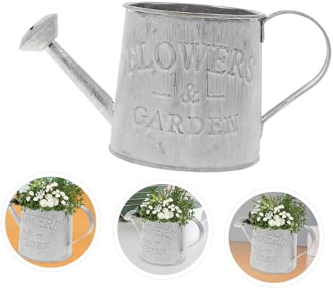 3pcs Vintage Galvanized Metal Flower Vase Watering Can Plant Holder
