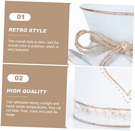 Vintage Galvanized Flower Vase Rustic Decorative Pot