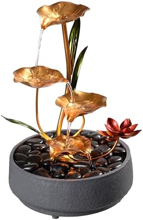 Haobos 4-Tier Lotus Desk Fountain - Indoor Zen Decor
