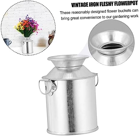 STOBAZA 3pcs Vintage Iron Art Flower Bucket Rustic Planter Containers for Home Decor Dried Plants