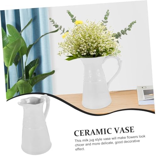 STOBAZA Artistic Ceramic Pitcher Vase for Home and Office