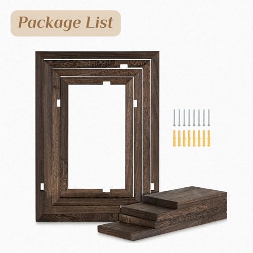 Walasis 4-Piece Wood Floating Shelves for Farmhouse Decor