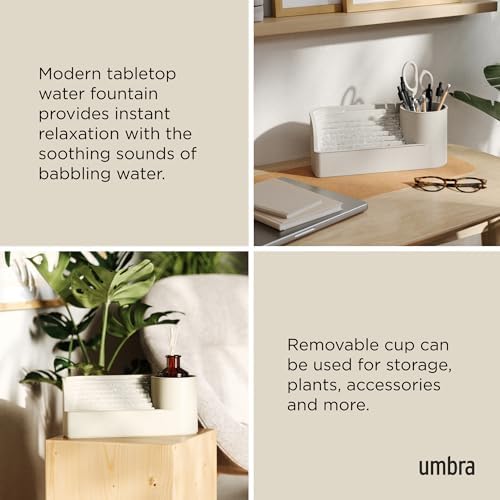 Umbra Stream Tabletop Water Fountain with Planter and Stationery Slot