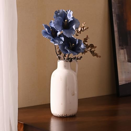 Victor Teresa White Ceramic Vase for Flowers and Decor