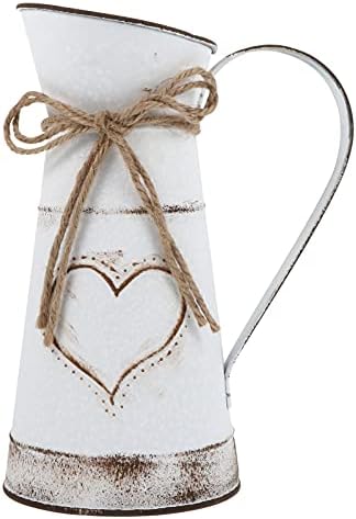 DOITOOL Vintage Tin Pitcher Flower Vase