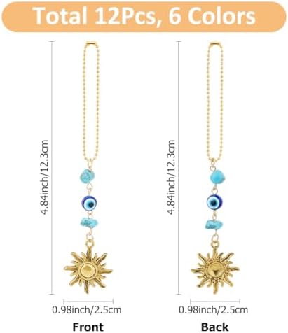 12Pcs Evil Eye Hanging Charms for Car Window Door Frame Balcony