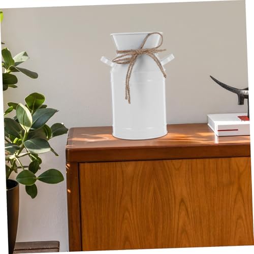 Vintage Metal Vase with Handle for Home Decor