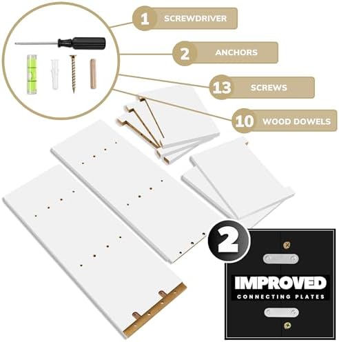 Sorbus 5 Tier Wall Shelf with Hooks 2 Pack